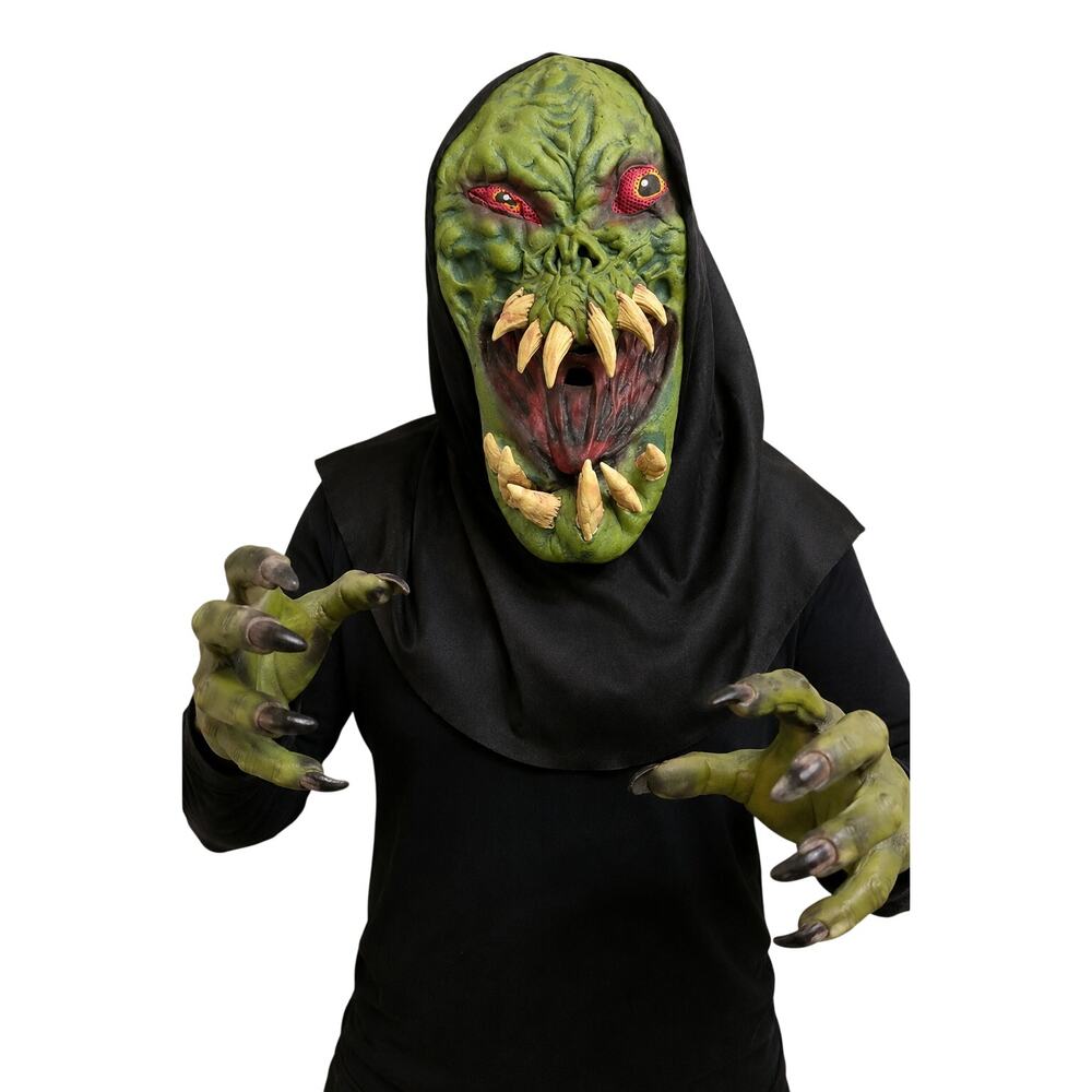 Paper Magic Group Green Monster Latex Halloween Mask Hooded Adult Costume 2002